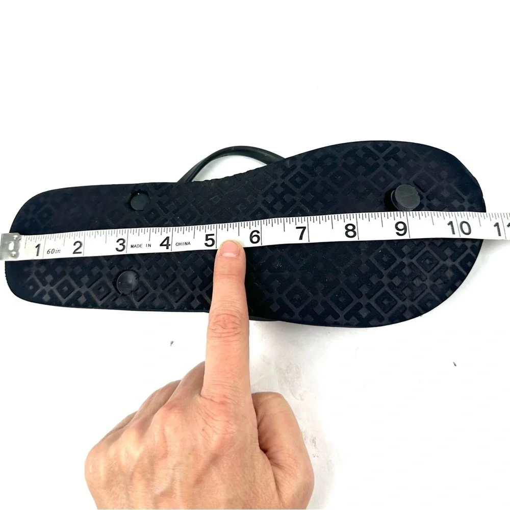 Tory Burch Flip Flop 10.5‎ Rubber Striped Slip On Sandal Womens